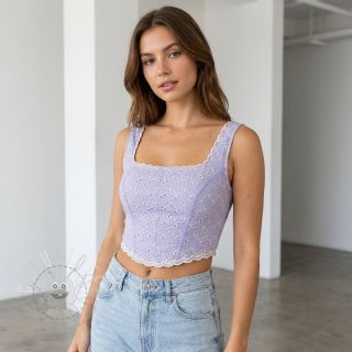 Baumwollstoff EMBROIDERY Rosemary lilac