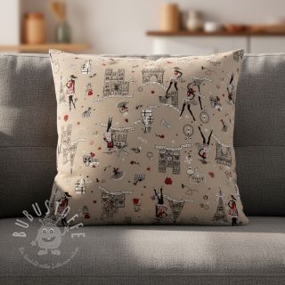 Dekostoff Linenlook Cute Paris multico