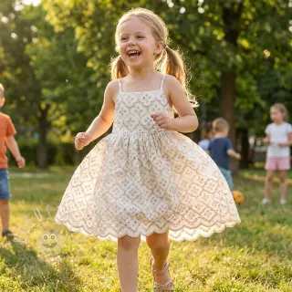 Baumwollstoff EMBROIDERY Lilian natural