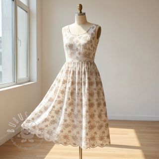 Baumwollstoff EMBROIDERY Lilian ecru