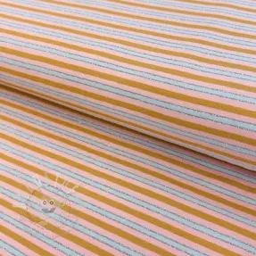 Jersey LUREX Stripes ochre silver