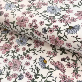 Jersey Flowers ecru