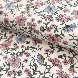Jersey Flowers ecru