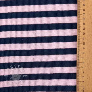 Jersey WAFFLE YARN DYED Stripes navy lilac
