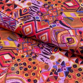 Baumwollstoff VOILE Abstract ochre digital print