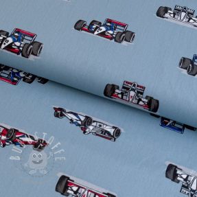 Baumwollstoff Cars light blue