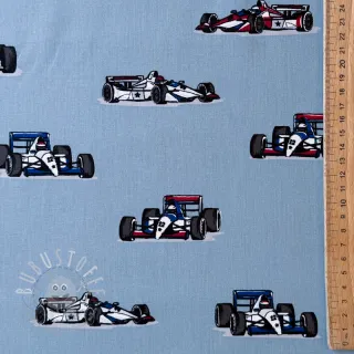 Baumwollstoff Cars light blue