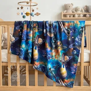 Baumwollstoff Space navy digital print