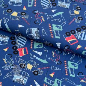 Baumwollstoff Vehicles blue