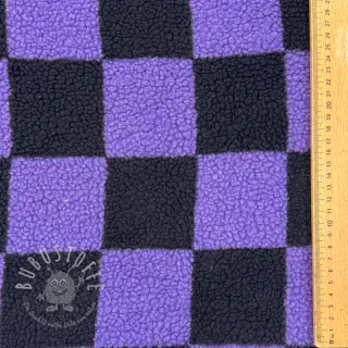 Mantelstoff TEDDY JACQUARD Checks purple