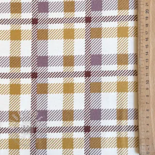 Baumwollstoff FLANNEL Checks and checks ochre