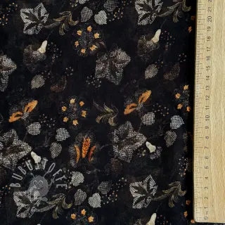Viskosestoff RAYON POPLIN Dark barrock design A