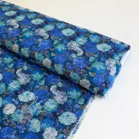 Viskosestoff RAYON POPLIN Flower sea design B