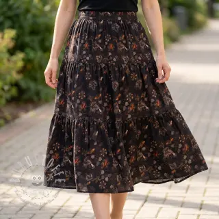 Viskosestoff RAYON POPLIN Dark barrock design A