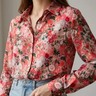 Viskosestoff RAYON POPLIN Wild flowers design B