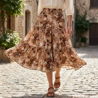 Viskosestoff RAYON POPLIN Wild flowers design C