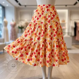 Viskosestoff RAYON POPLIN Poppys design C