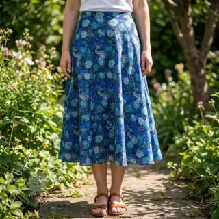 Viskosestoff RAYON POPLIN Flower sea design B