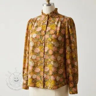 Viskosestoff RAYON POPLIN Flower sea design C