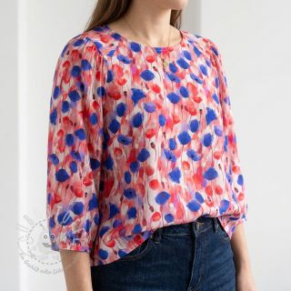 Viskosestoff RAYON POPLIN Poppys design A