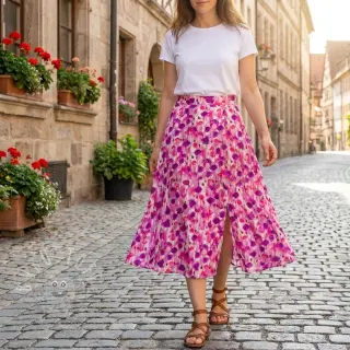 Viskosestoff RAYON POPLIN Poppys design B