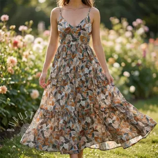 Viskosestoff RAYON POPLIN Floral design E