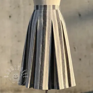 Leinenstoff YARN DYED BIG Stripe black