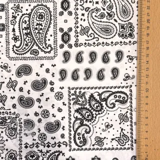 Baumwollstoff Kansas blanc noir