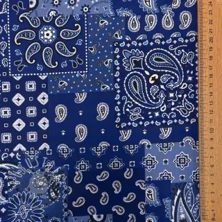 Baumwollstoff Farwest bleu