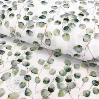 Double gauze/musselin Little eucalyptus flowers digital print ORGANIC