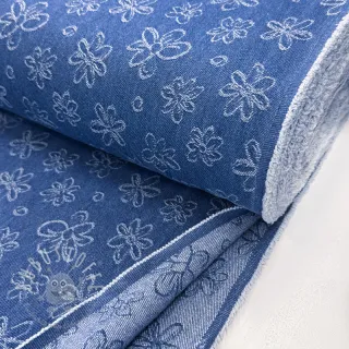 JEANS DENIM JACQUARD Flower dark jeans