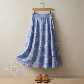 Baumwollstoff JEANS Chambre LUXURY JACQUARD Flowers jeans
