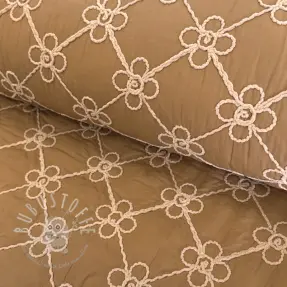 Steppstoffe Flower design light brown
