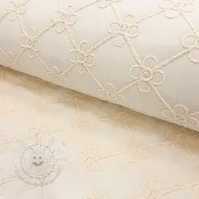 Steppstoffe Flower design offwhite