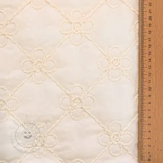 Steppstoffe Flower design offwhite