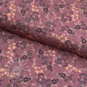 Viskosestoff ROSELLA STRETCH Tossed flowers rosewood digital print
