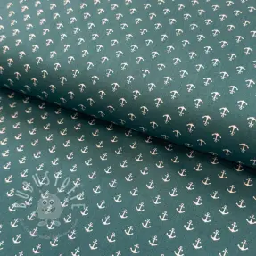 Baumwollstoff Petit anchors petrol