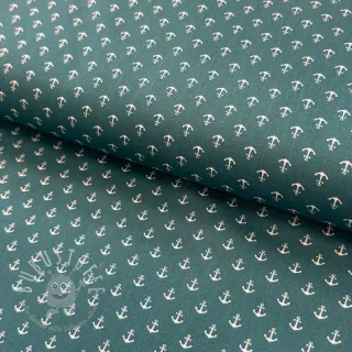 Baumwollstoff Petit anchors petrol