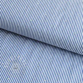 Baumwollstoff YARN DYED Stripes with studs blue