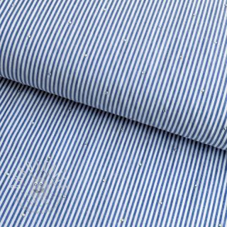Baumwollstoff YARN DYED Stripes with studs blue