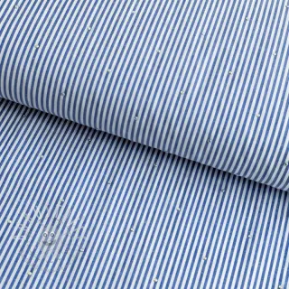 Baumwollstoff YARN DYED Stripes with studs blue