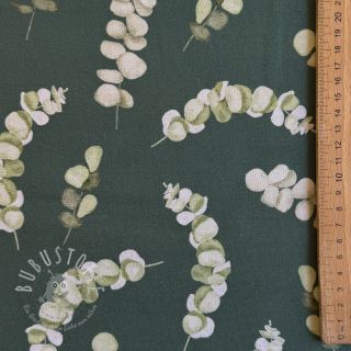 Dekostoff Eucalyptus dark green digital print