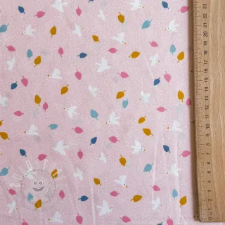 Baumwollstoff Little birds powder