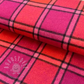 Damenkostümstoff BRUSHED Check cerise