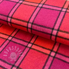 Damenkostümstoff BRUSHED Check cerise