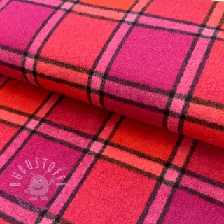 Damenkostümstoff BRUSHED Check cerise