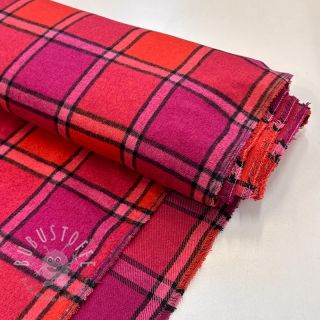 Damenkostümstoff BRUSHED Check cerise