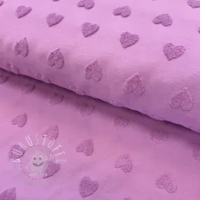 Kuschelfrottee Hearts lilac