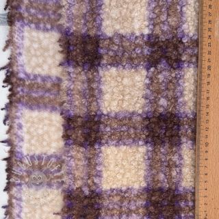 Mantelstoff BOUCLÉ checks grape