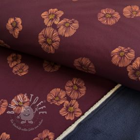 Softshell Flowers aubergine digital print